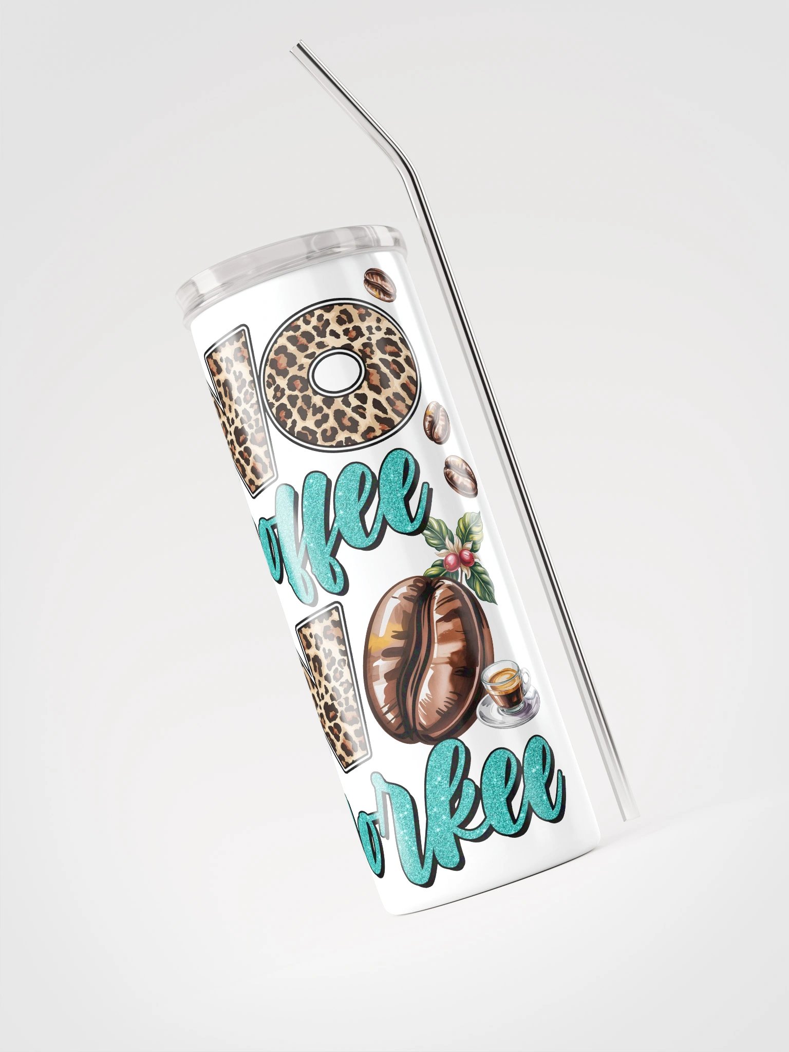 Leopard No Coffee No Workee Tumbler product image (8)