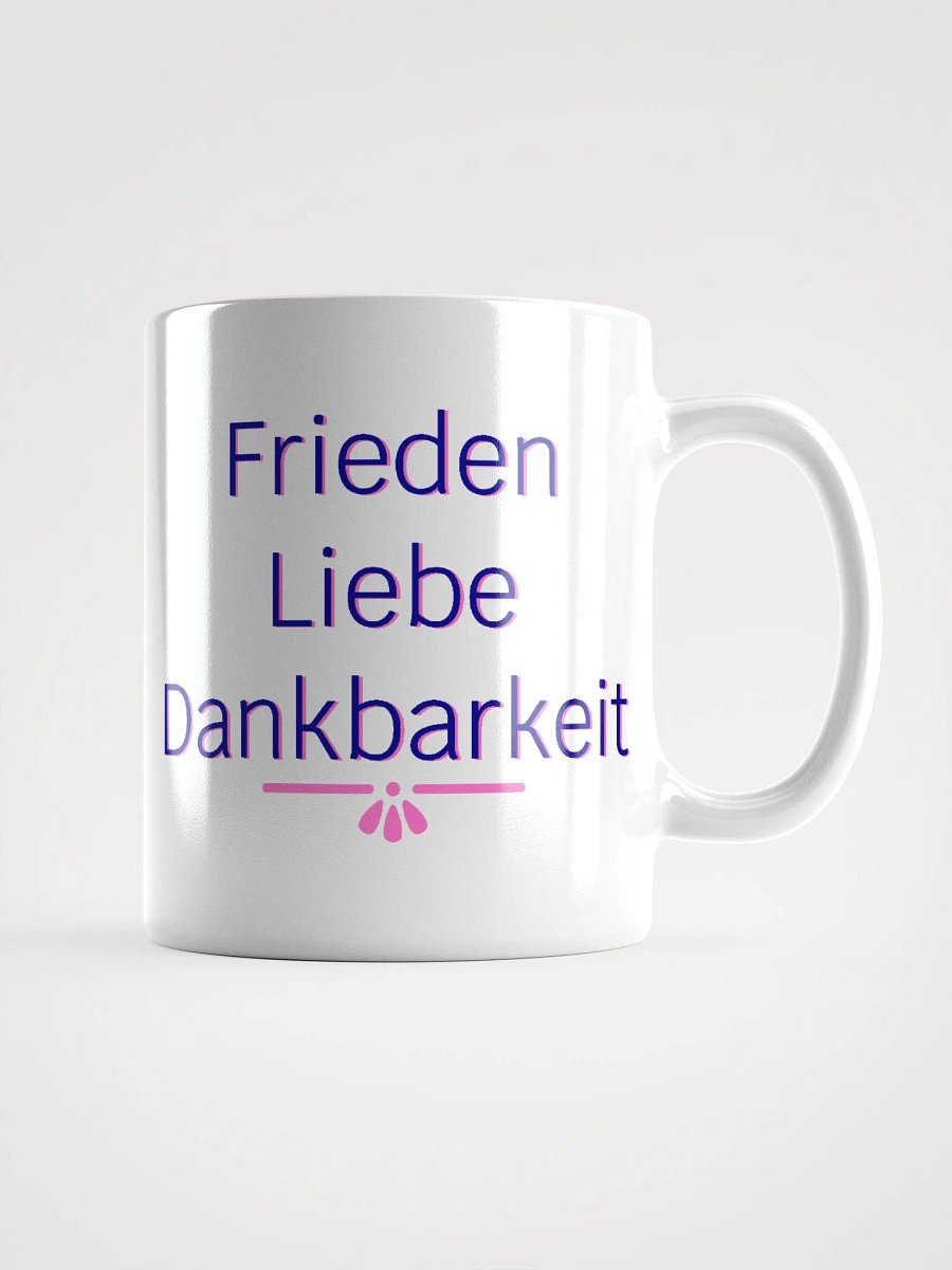 Frieden Liebe Dankbarkeit Navy and Pink Ceramic Mug product image (2)