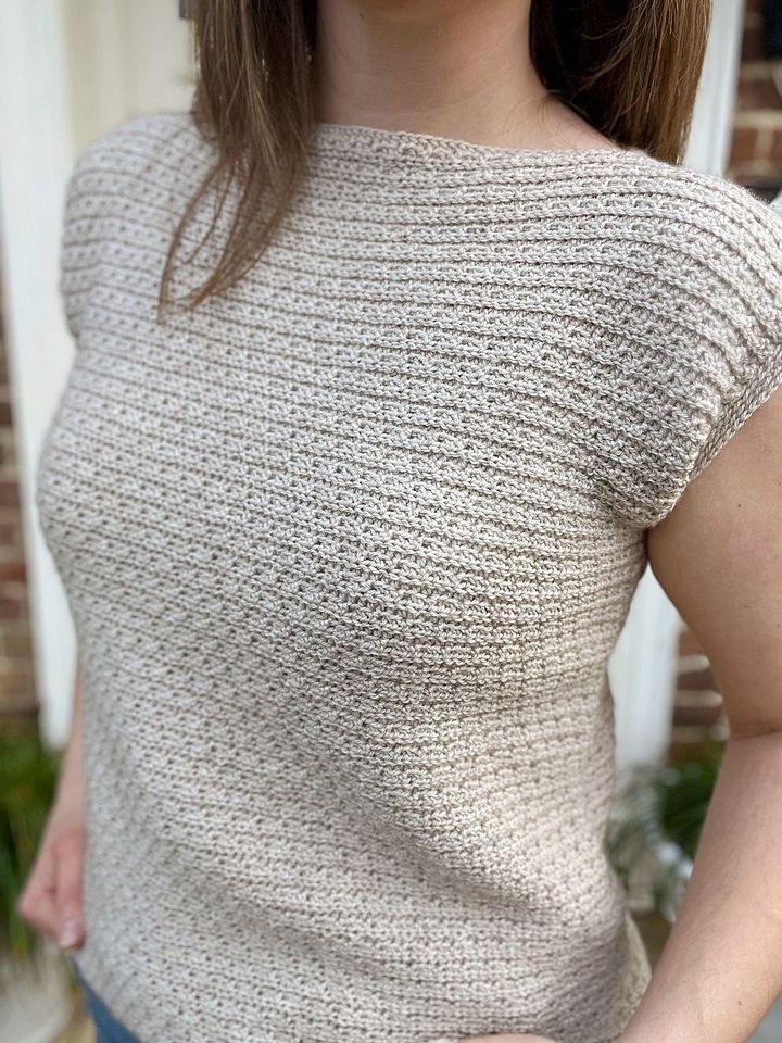 Summer Twill Tee - Simple Crochet Top PDF Pattern product image (2)