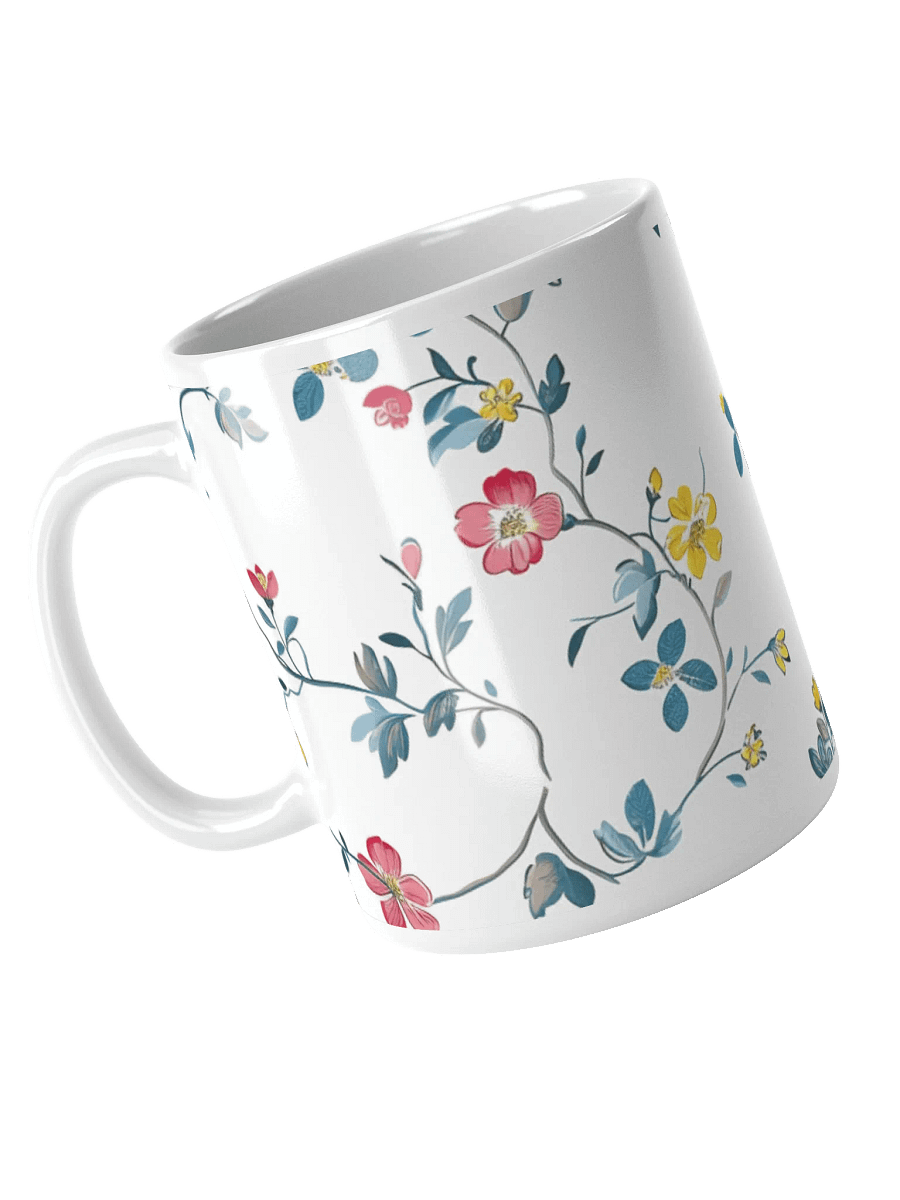 Multicolor Floral White Glossy Ceramic Mug by Treasure Pie product image (9)