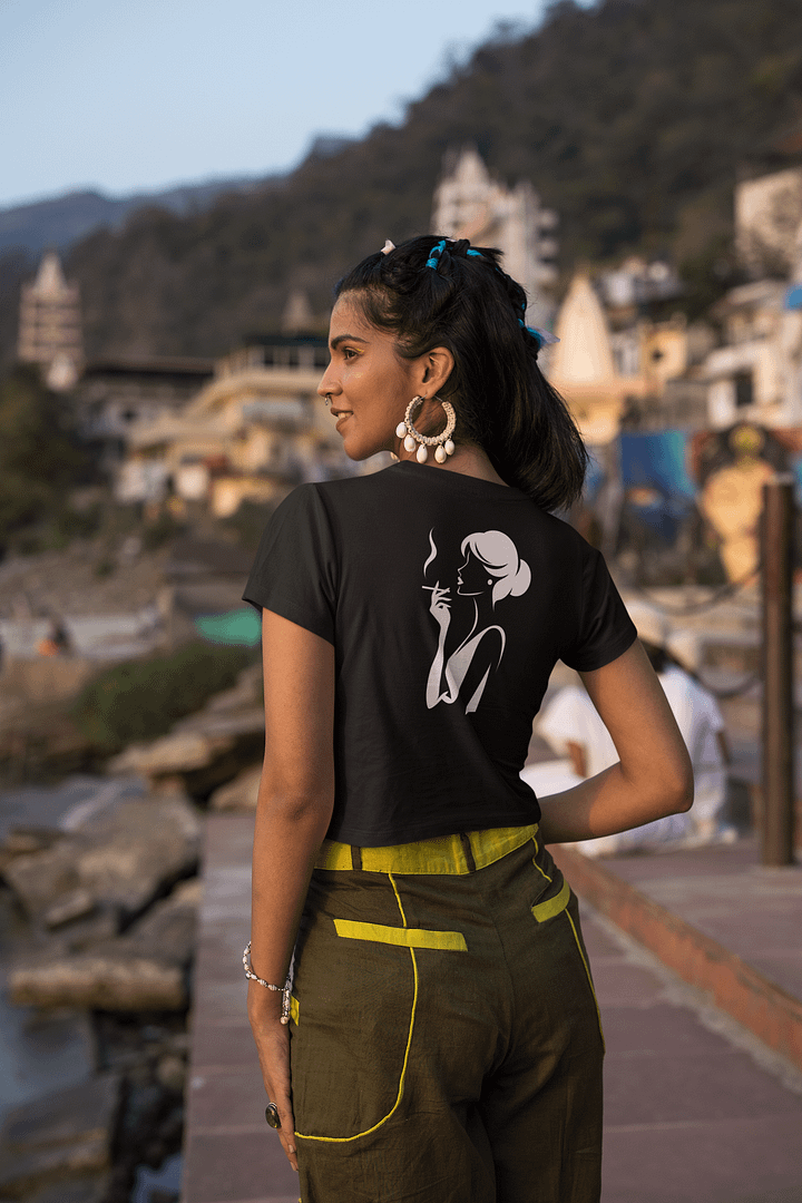 T3 Smoking Woman Crop Top product image (2)