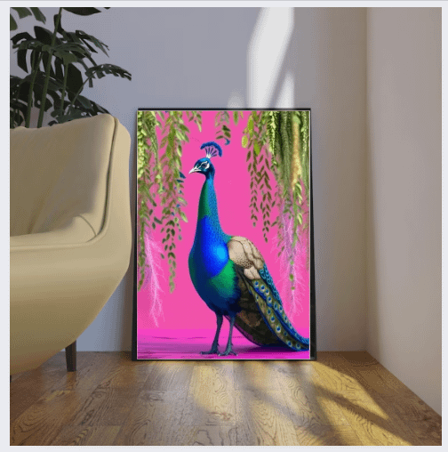 Hot Pink Peacock Wall Art product image (2)