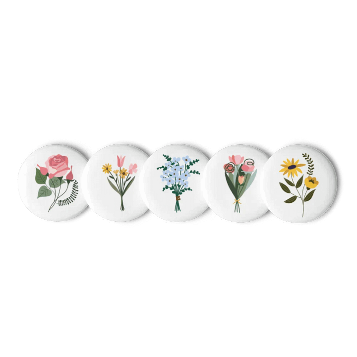 Set of Pin Buttons (floral) product image (1)