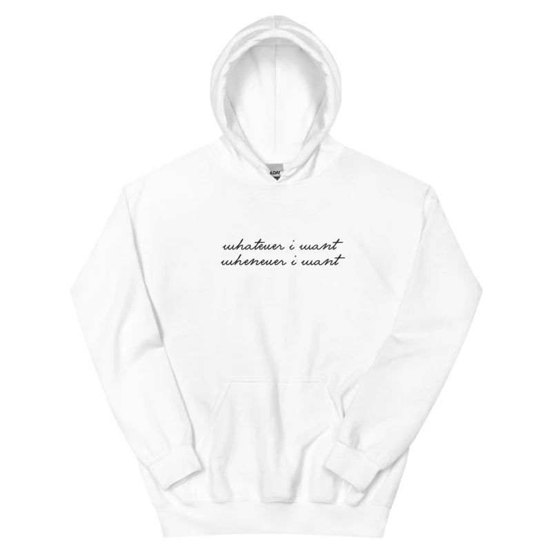 Whatever I Want Embroidered Hoodie - White product image (1)