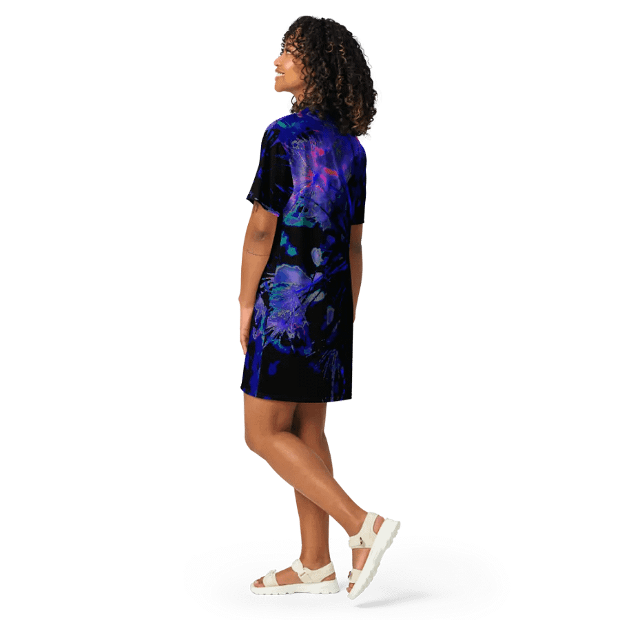 Abstract Funky Neon Dandelion Seeds Ladies T Shirt Dress product image (11)
