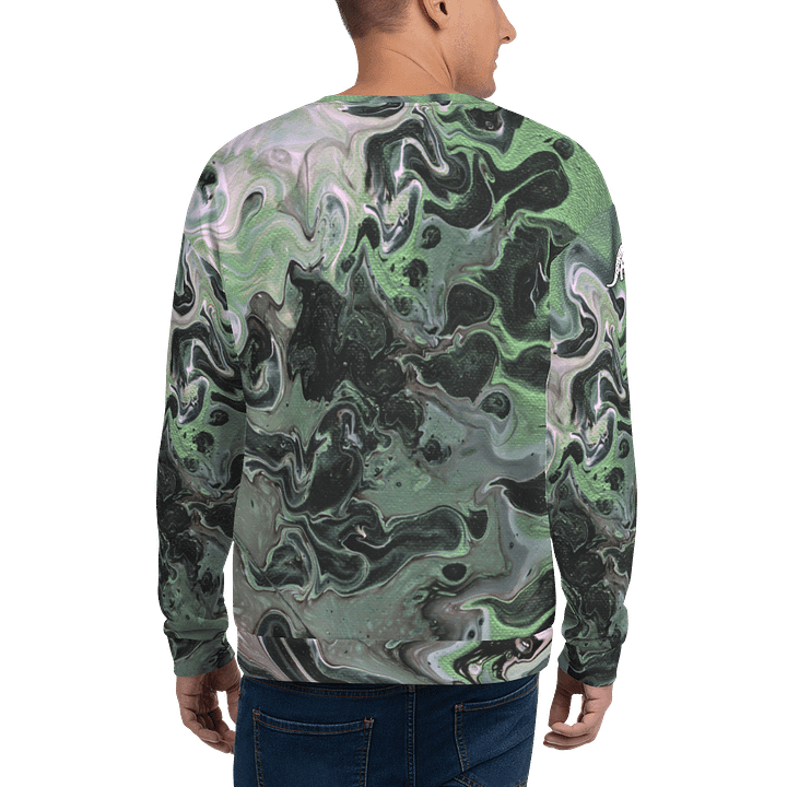 Metallic Green Fluid Acrylic Sweatshirt product image (2)