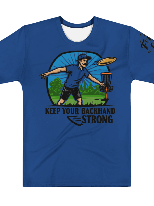 Fancy Lads Men's Blue T-Shirt "Keep Your Backhand Strong" product image (1)
