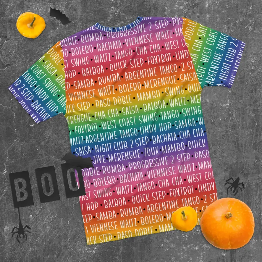 Men's Ballroom Dance Crew Neck T-shirt Rainbow product image (10)