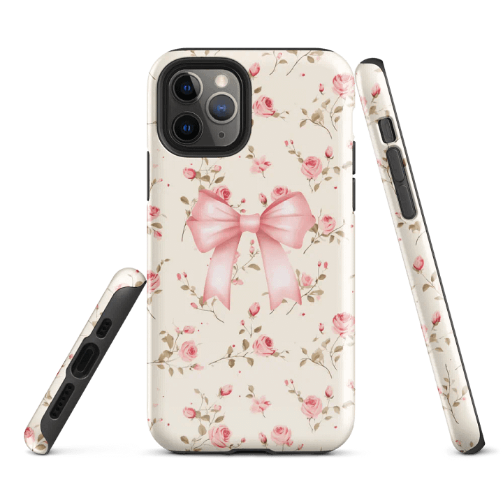 Floral Coquette Pink Bow - Tough Phone Case product image (1)