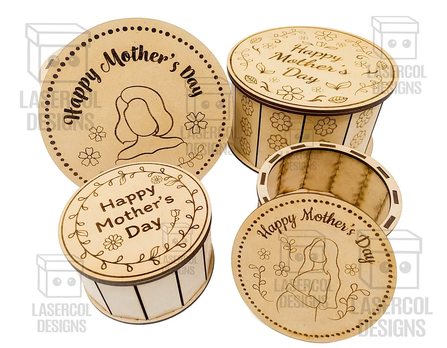 Mother's Day Gift Boxes (4 Styles, 2 Sizes) - Laser Cut Files product image (10)