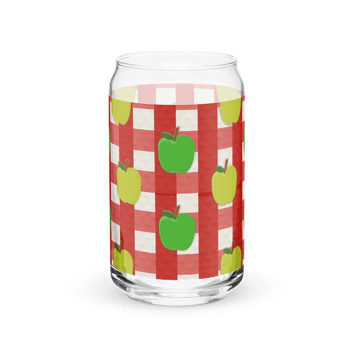 Apple Gingham- Red Background Glass Tumbler product image (1)