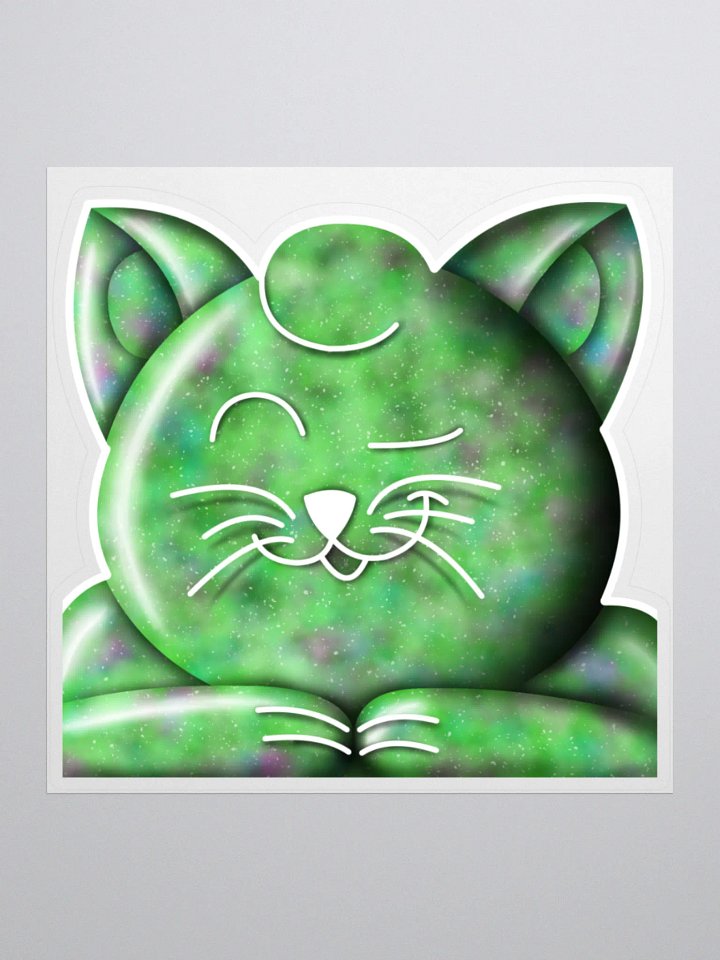 Green Galaxy Kitty Sticker product image (2)