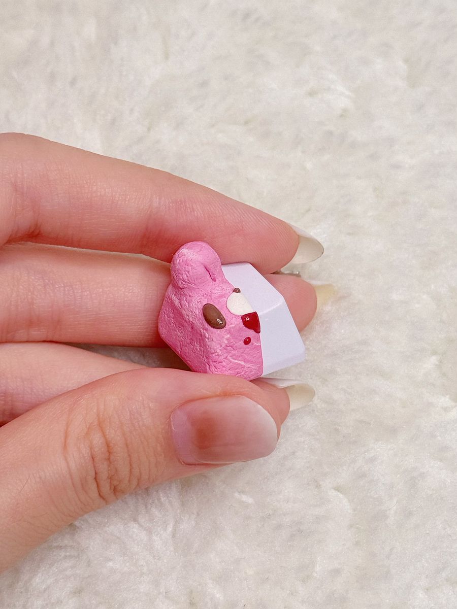 Pink on White Gloomy Bear Keycap product image (2)