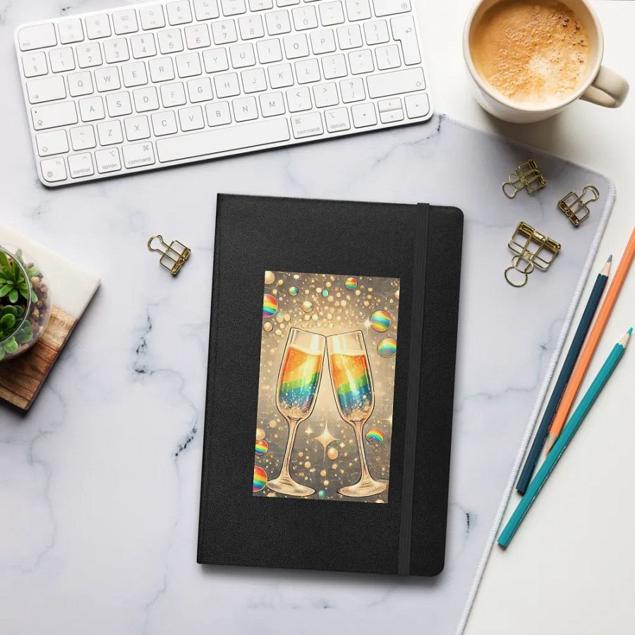 Rainbow Champagne Celebration Journal / Guestbook - BLACK product image (8)