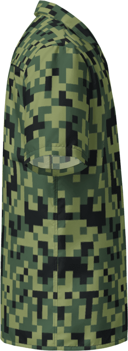 Military Green Camouflage Pixels Camo Pattern Hawaiian Shirt product image (5)