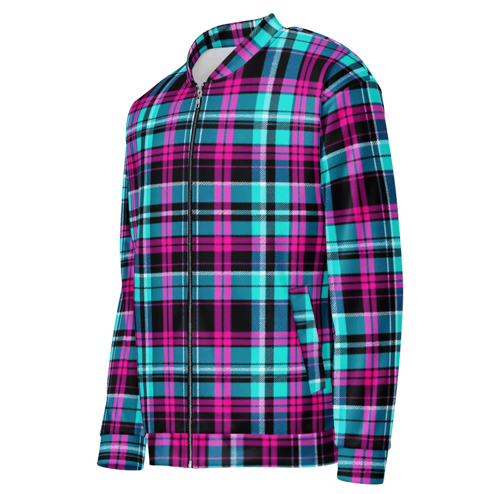Vibrant Checkered Chaos Bomber Jacket product image (8)