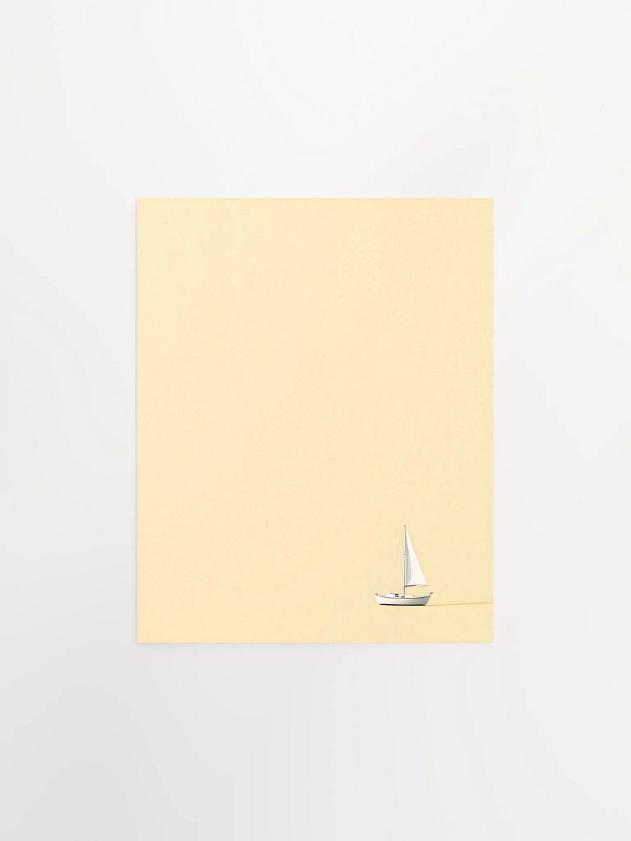 Tiny Sailboat on a Light Yellow Sea product image (2)