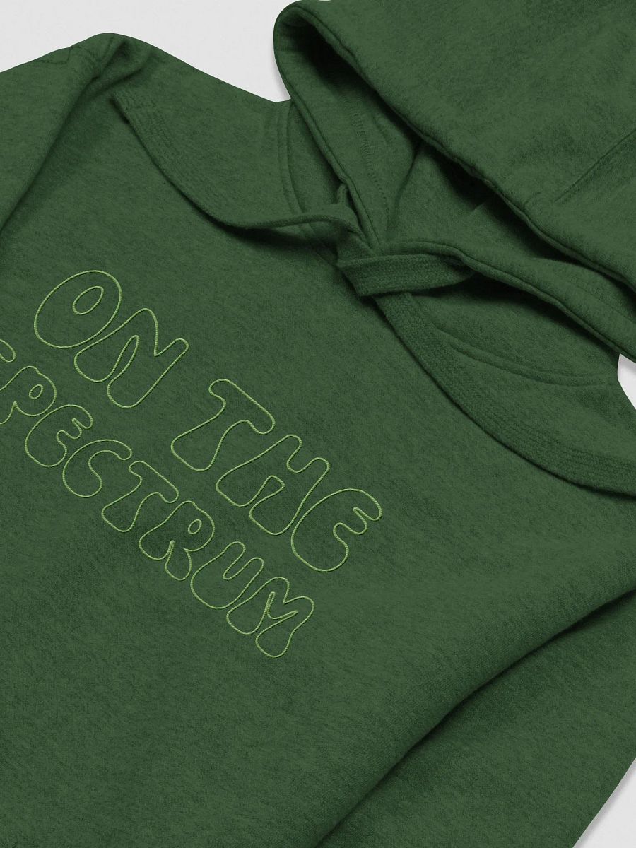ON THE SPECTRUM OUTLINE (lg. design, lime thread) embroidered heavyweight hoodie product image (12)