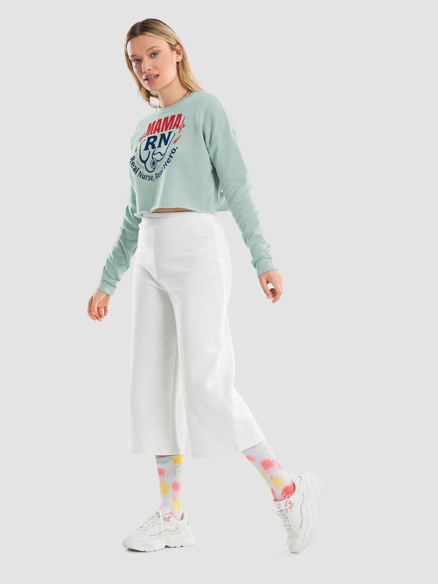 Mama RN, Real Nurse, Real Hero Crop Sweatshirt product image (24)