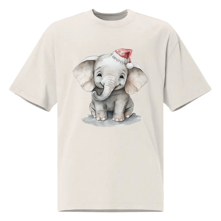Festive Baby Elephant Santa T-Shirt product image (1)