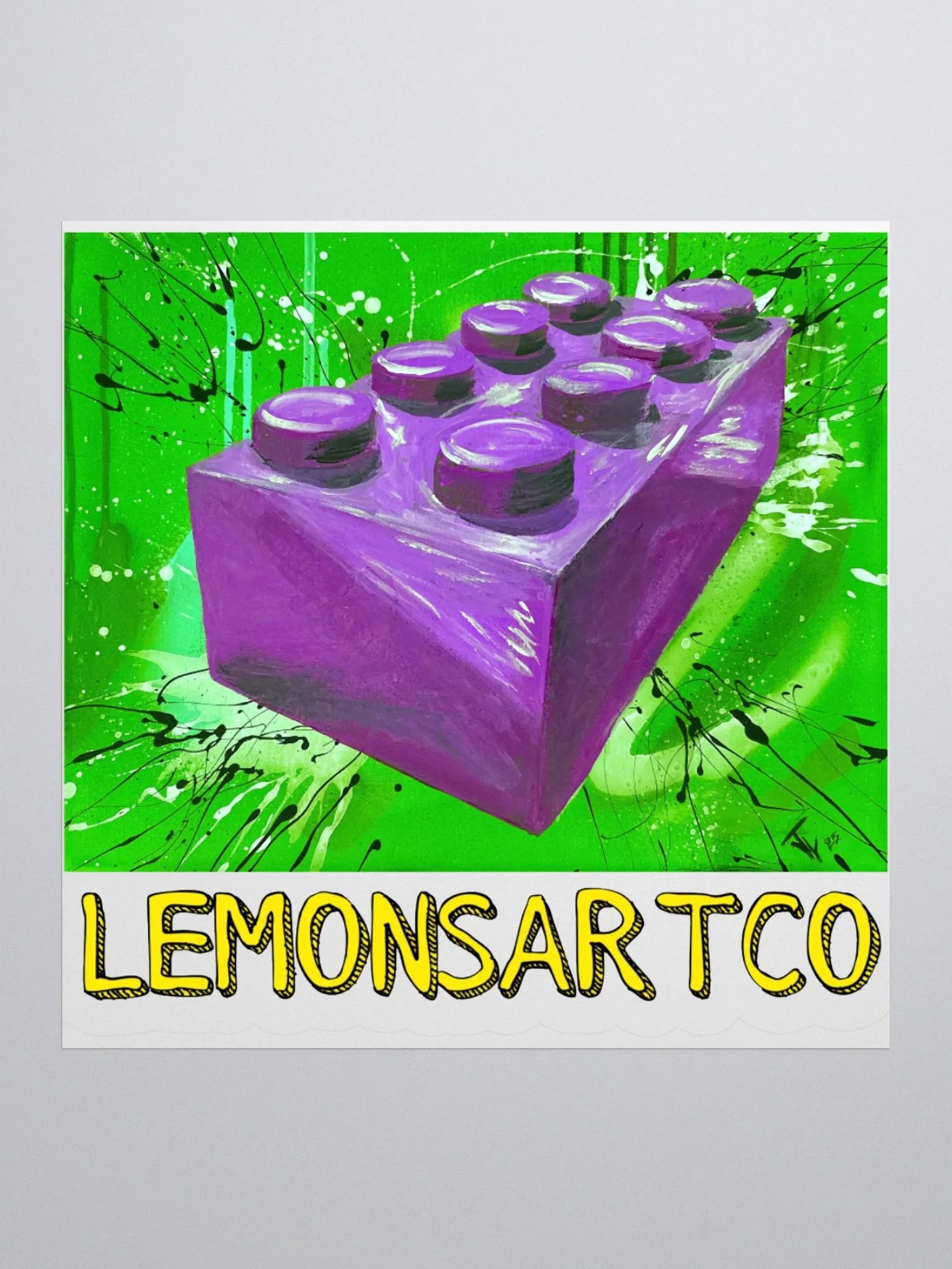 POP Brick (Purple Brick/Green Background) Sticker product image (1)