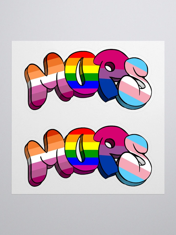 MopsBot Pride Text Stickers - White product image (1)