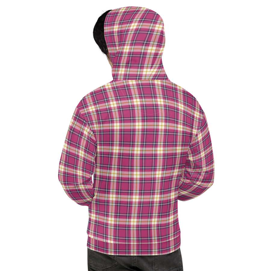Hot Pink and Navy Blue Plaid Hoodie product image (9)