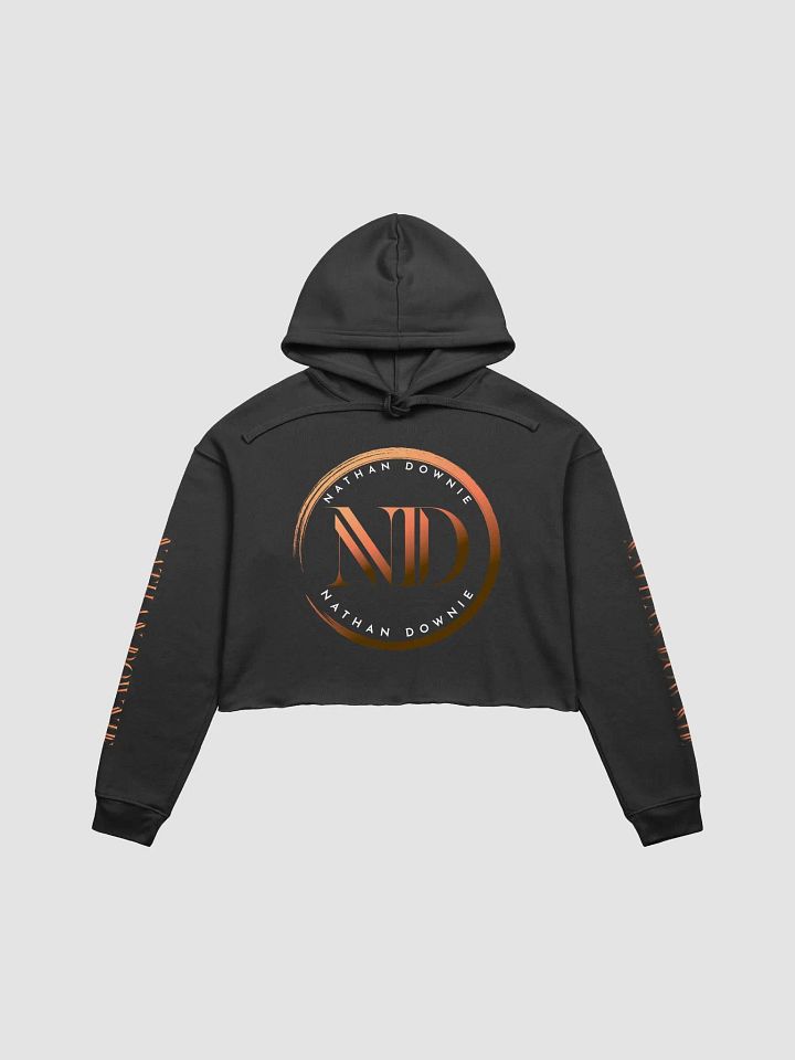 Nathan Downie Emblem - Crop Hoodie - Black product image (1)