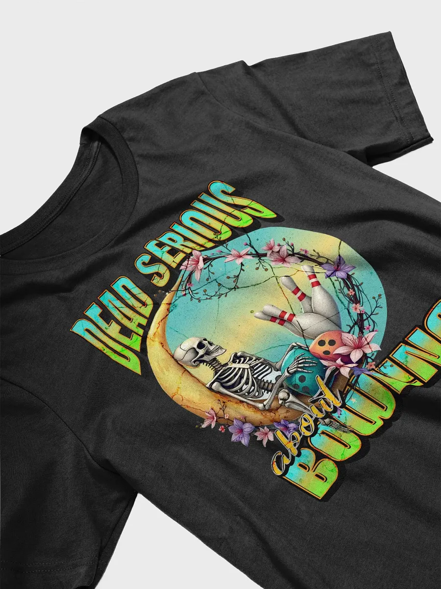 Dead Serious About Bowling Skeleton Iconic Comfort Tee product image (2)
