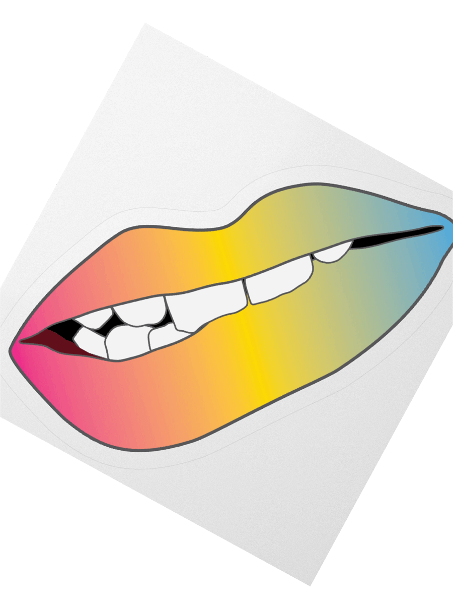 Pansexual Pride Gradient Biting Lips Sticker product image (5)