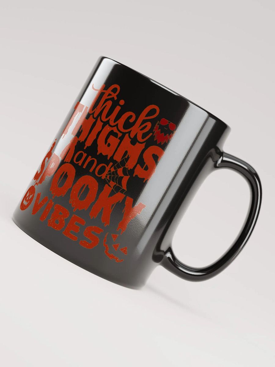 Thick thighs and spooky vibes mug- Black product image (4)