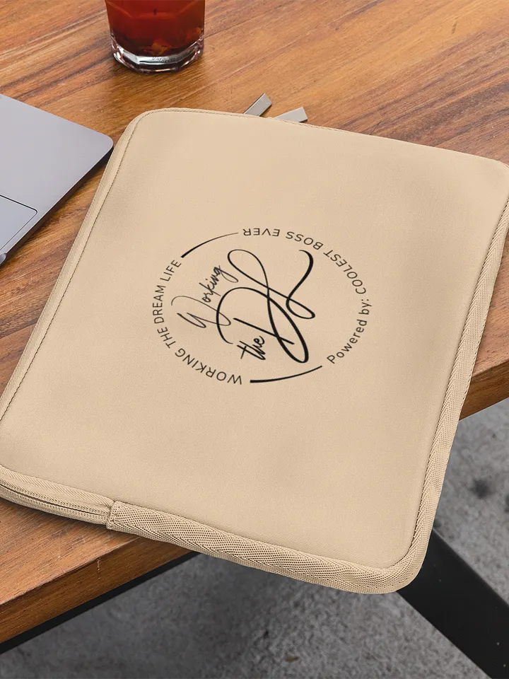 Premium Cream Laptop Sleeve – Working The Dream Life | Sleek, Protective & Leadership-Ready (13” & 15”) product image (1)