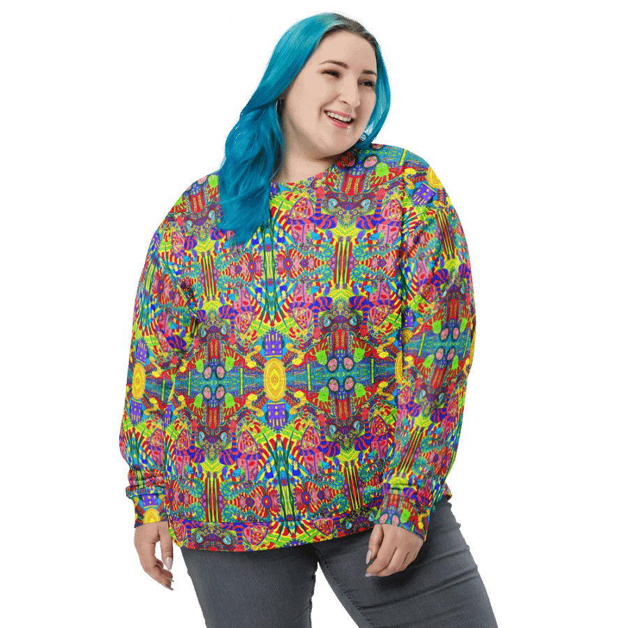 Abstract Doodle Creatures Unisex All Over Print Sweatshirt product image (8)