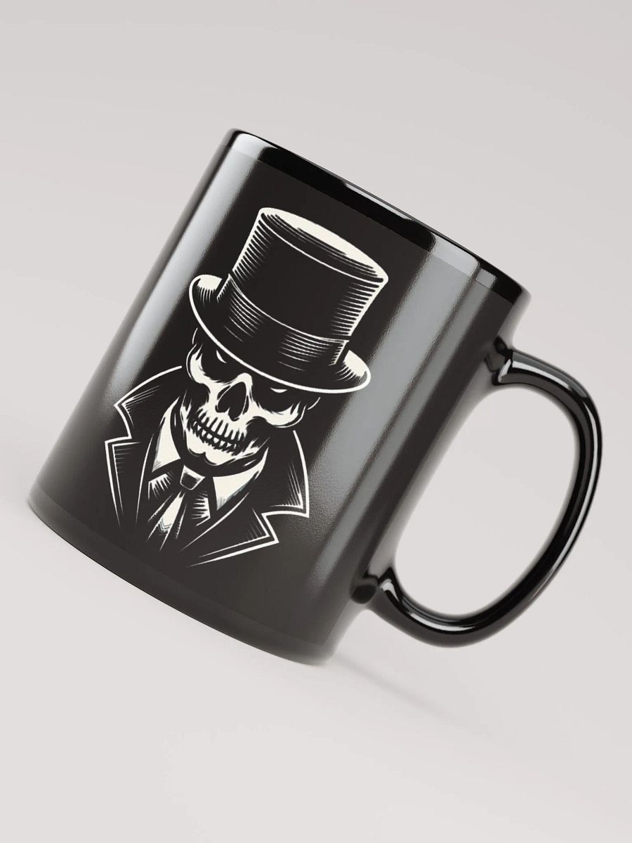 Skull in a Black Hat Black #Stylish Glossy Black Mug product image (4)
