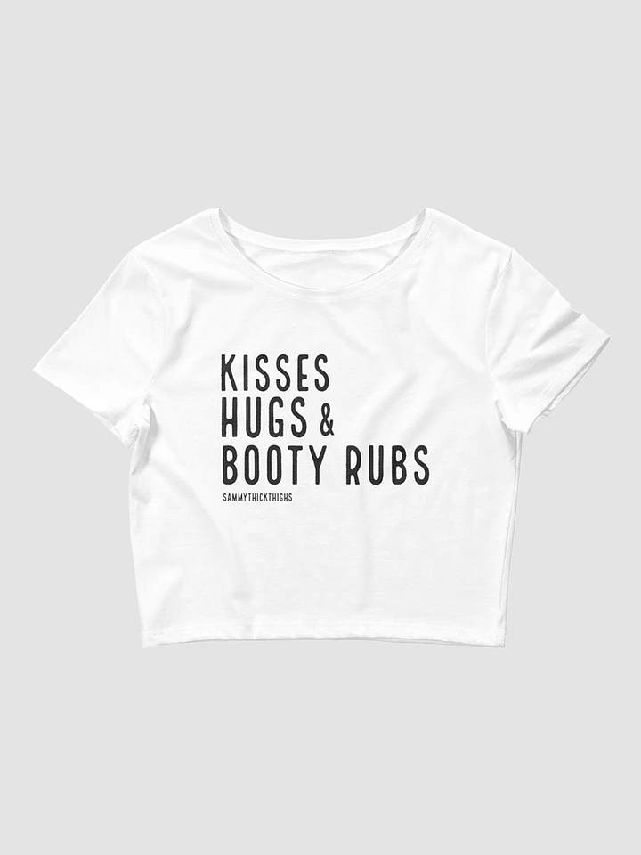 Kisses Hugs & Booty Rubs Women's Crop Tee - Black Font product image (1)