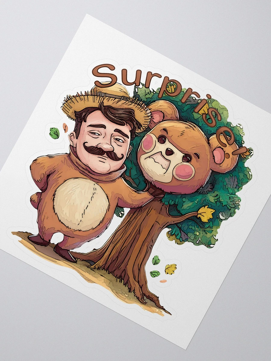 Surprise Bear Costume In The Woods Sticker product image (2)