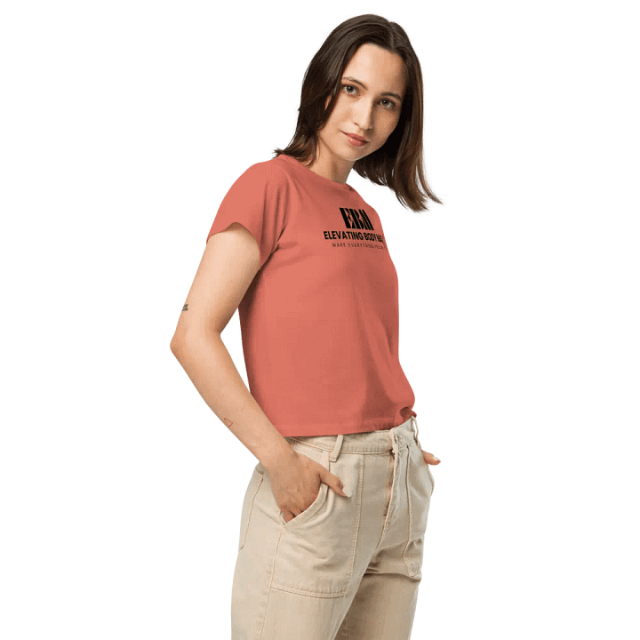 EBM Women's High-Waisted Tee (Black Logo) product image (4)