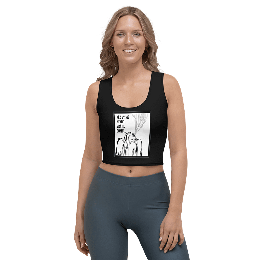 Kéž by mě někdo vrátil domů Black Crop Top product image (1)