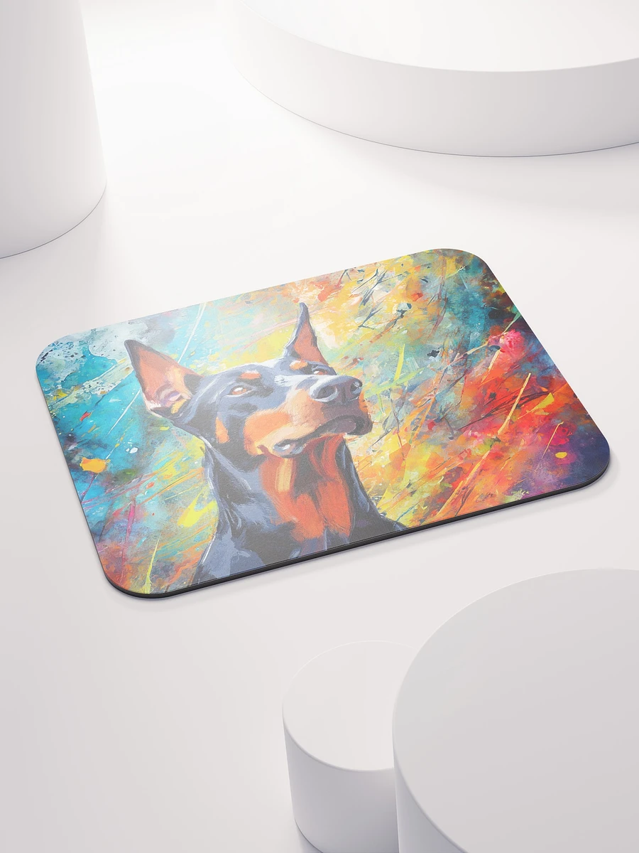 Doberman Oil Paint on Colorful Abstract Background Mousepad product image (8)