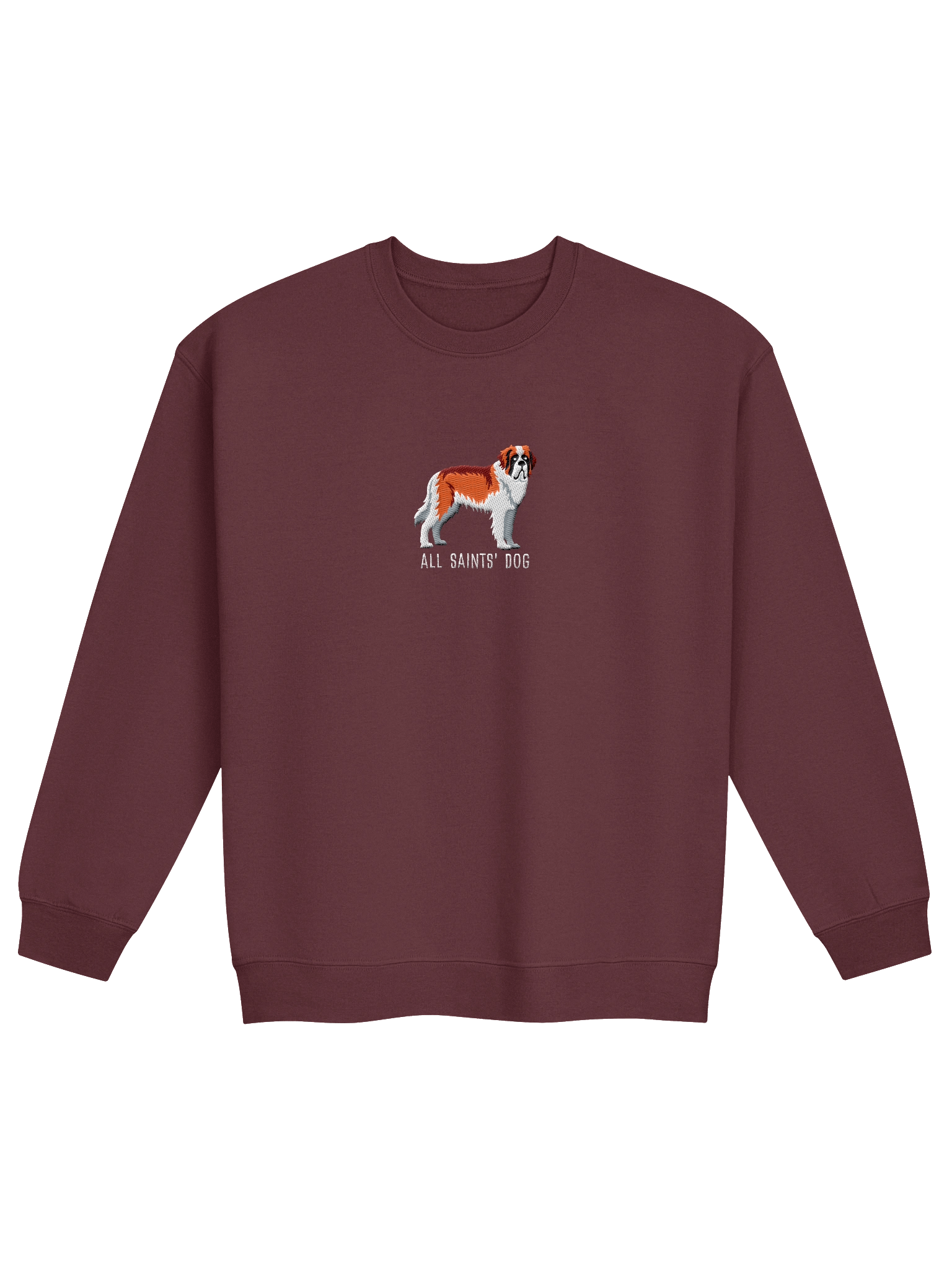All Saints' Dog Sweatshirt (Embroidered) of a Saint Bernard(Red & White) product image (5)