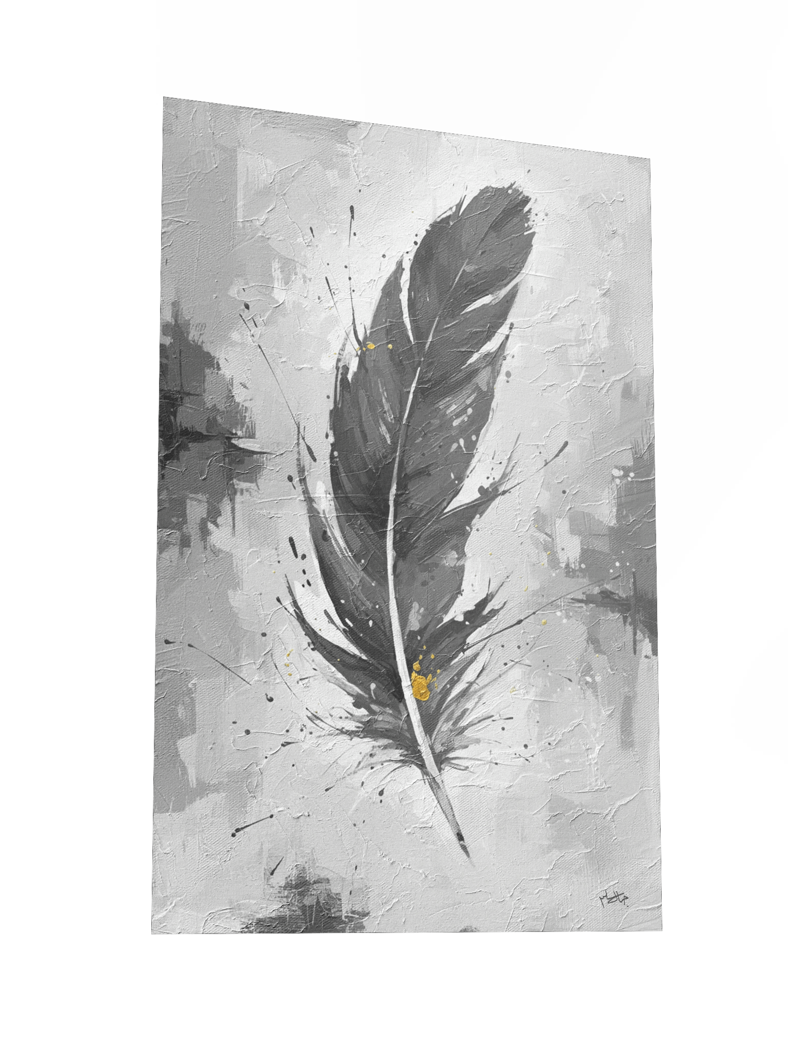 Whispers of Light – Black Feather Abstract Canvas Art product image (3)