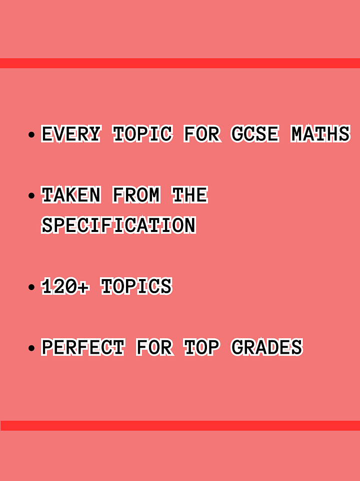 GCSE Maths Checklist (120+ Topics) | Revision Made Easy product image (2)
