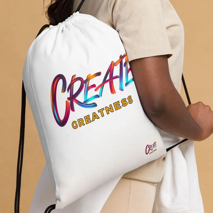 Create Greatness Full Print Drawstring Bag product image (4)