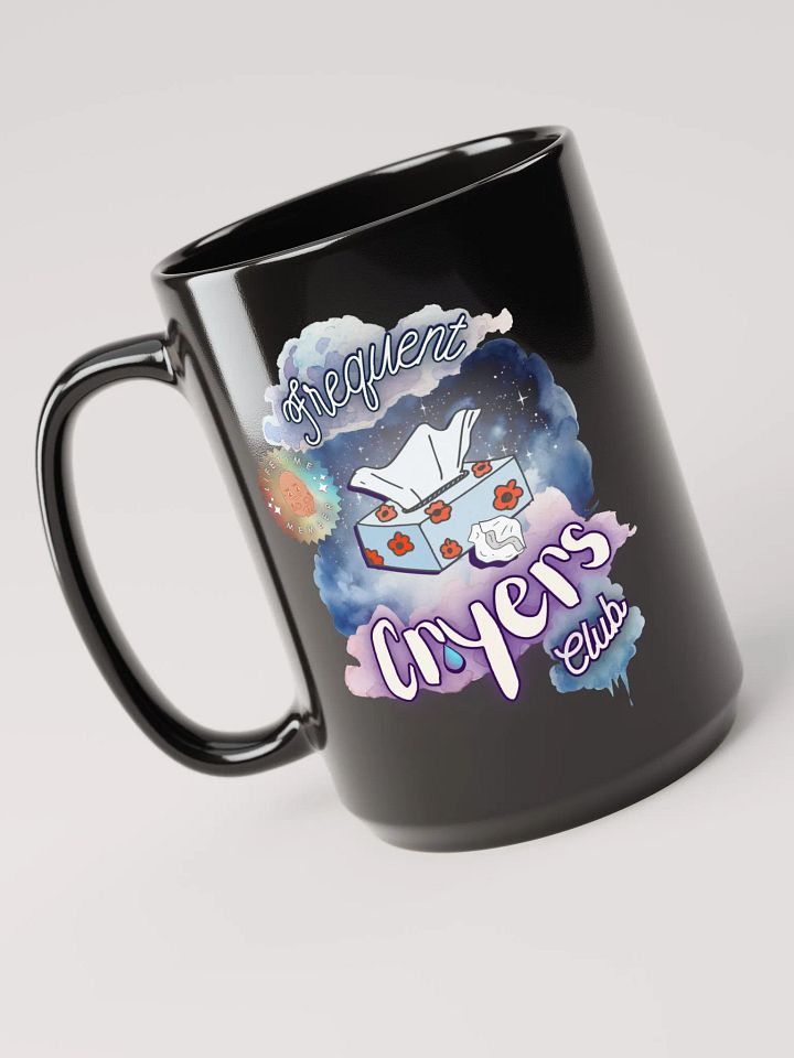 FREQUENT CRYERS CLUB black glossy mug product image (1)