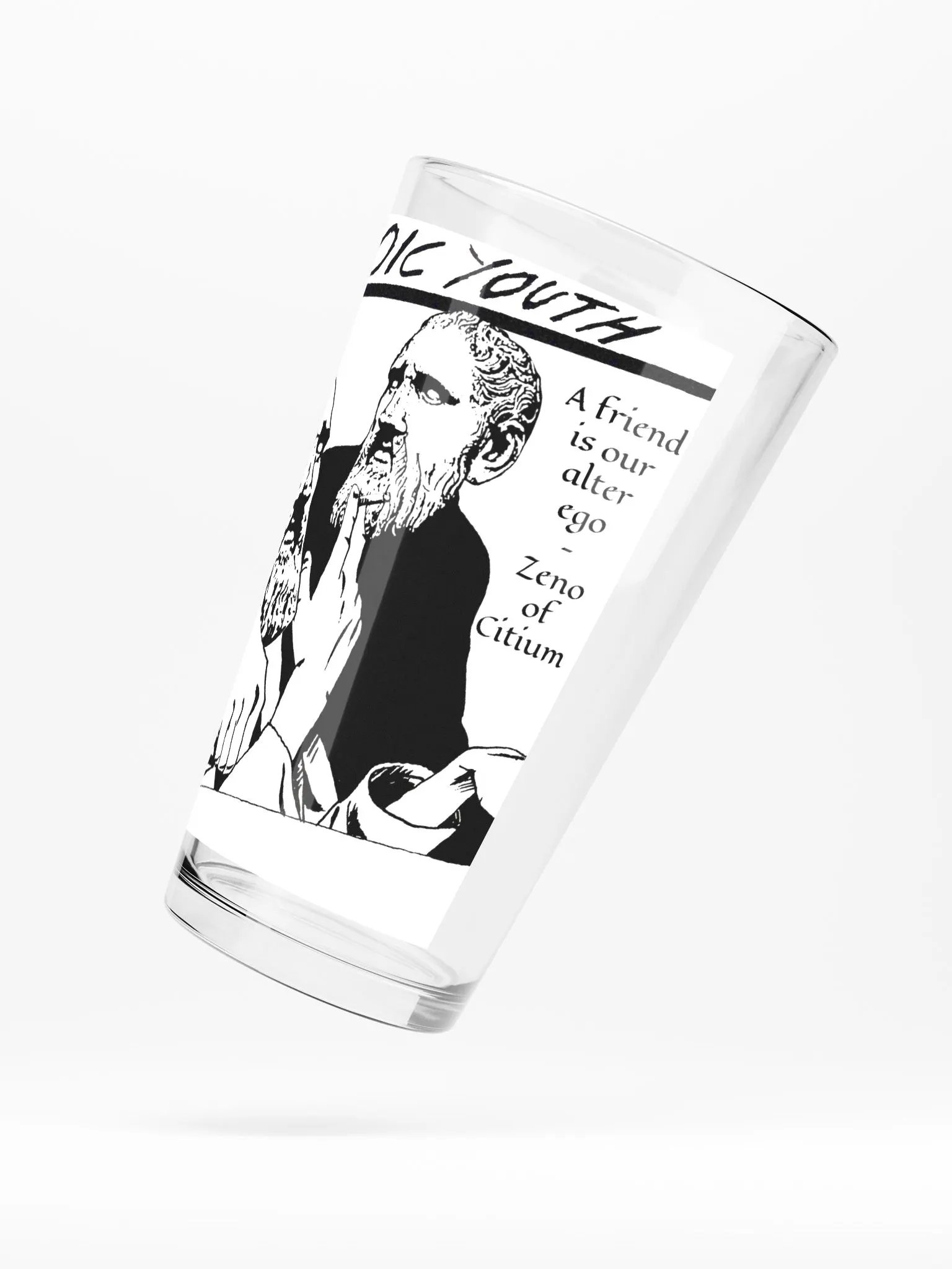 Stoic Youth Zeno of Citium quote Shaker Pint Glass product image (5)