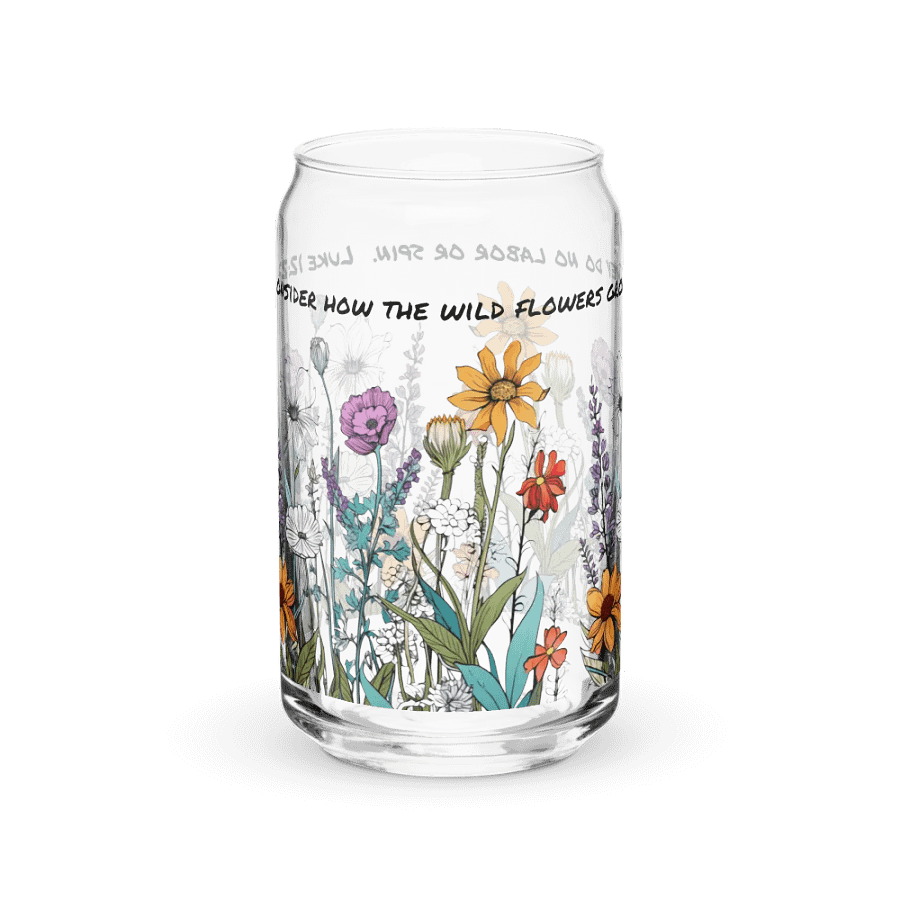 Wildflower Luke 12:27 Can-Shaped Glass Tumbler product image (8)