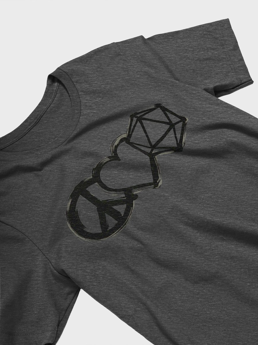 Peace Love D20 Subtle Board Game Shirt - Gray product image (4)