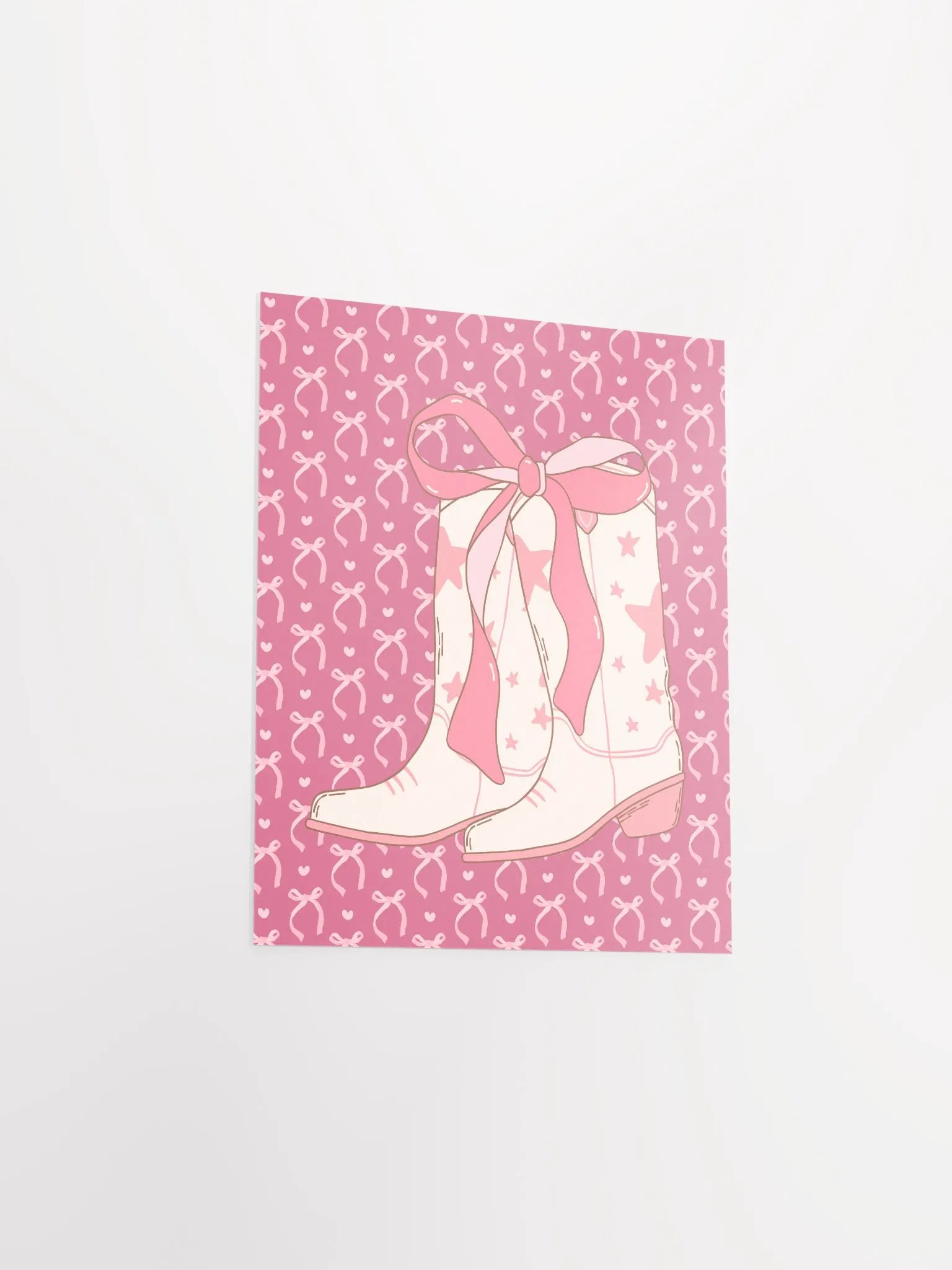 Cowgirl Boots with Pink Ribbon Coquette Art Print product image (28)