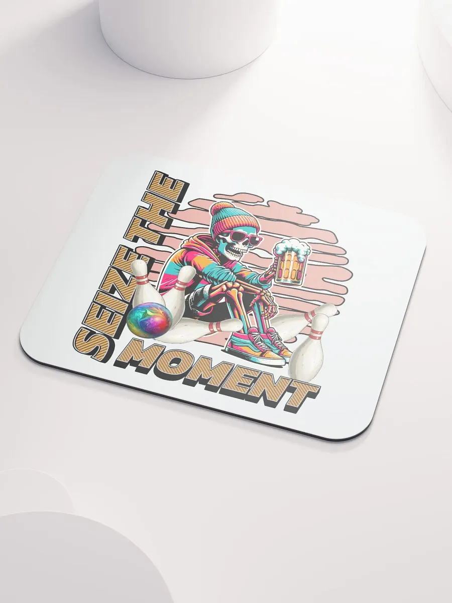 Seize The Moment Skeleton Beer Bowling Vibrant Moment Mouse Pad product image (3)