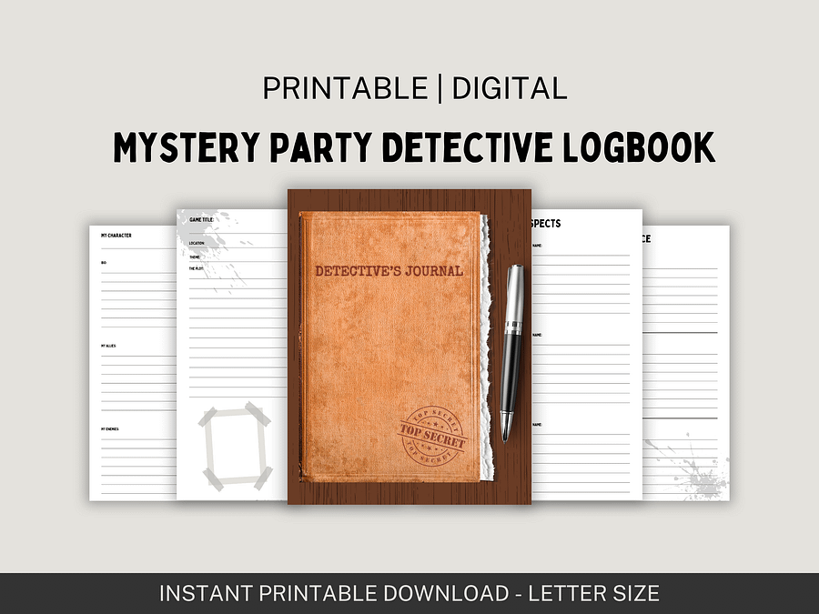 Digital Mystery Party Detective Logbook product image (1)